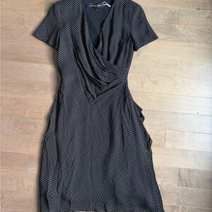 Donna Ricco Navy Polka Dot Midi Dress